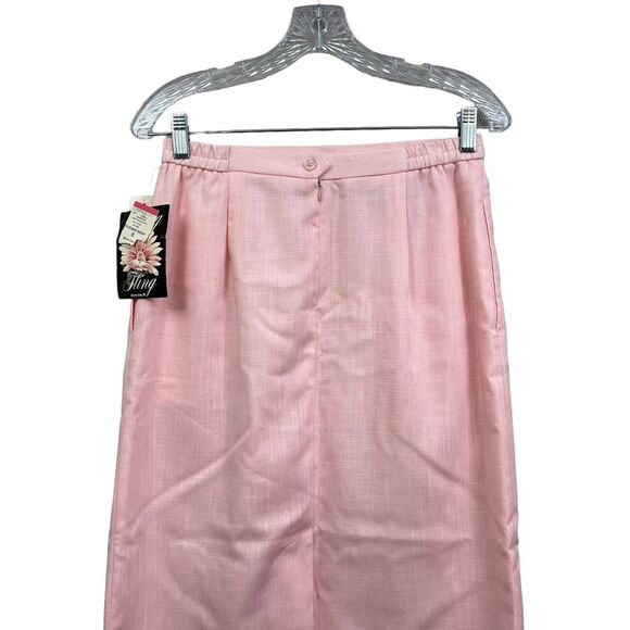 Russ Petites Womens 2 Pcs Suit Blazer and Pencil Skirt One Button Lined Pink 10 - Picture 9 of 11